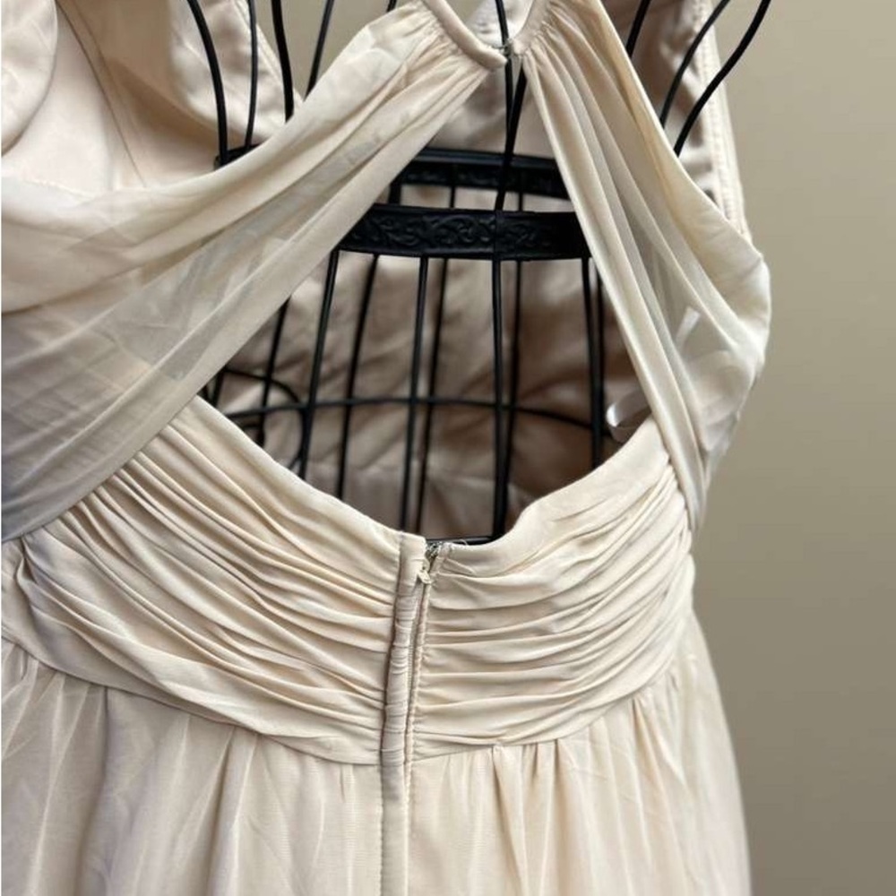 Kennedy Blue , Elegant Cream Maxi Dress with Ruched Detail - Picture 6 of 11